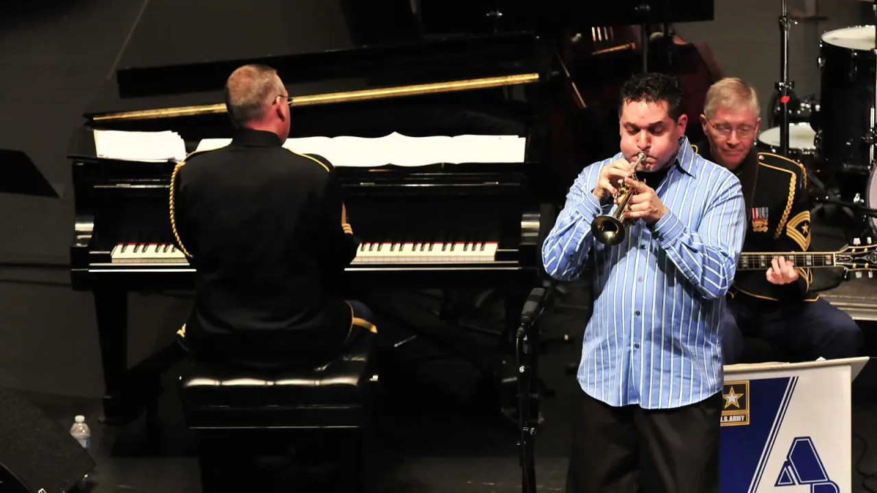 Guest artist Rex Richardson performs on an unlikely jazz instrument: the piccolo trumpet.