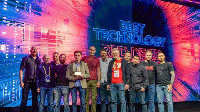 Rockstar Games accepting the award for Best Technology at the Game Developers Choice Awards 2019.