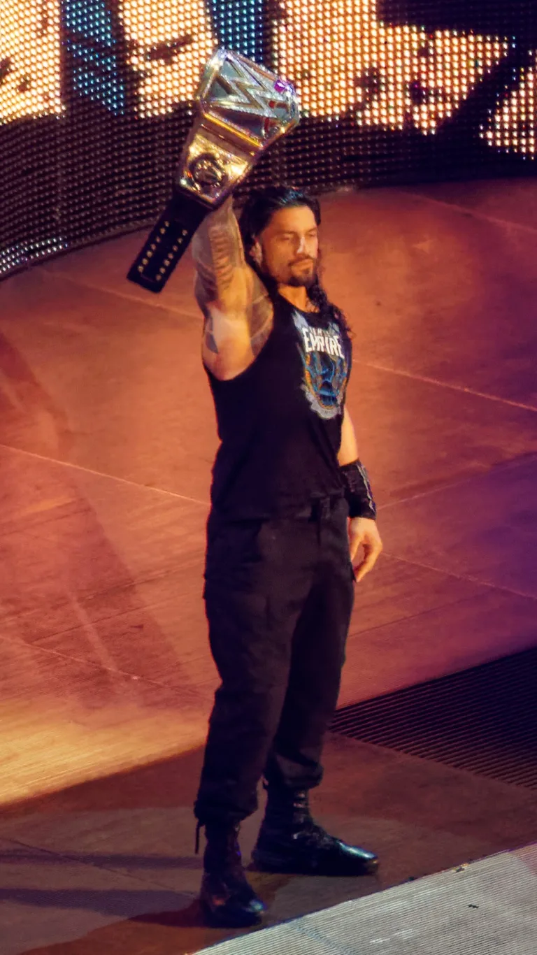 Roman Reigns as WWE World Heavyweight Champion during the Raw after WrestleMania 32