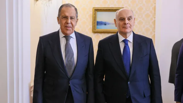 President of Abkhazia Aslan Bzhania and Minister of Foreign Affairs of Russia Sergey Lavrov, Moscow, 2022