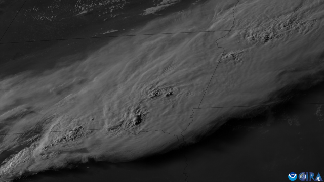 Severe thunderstorms producing damaging wind gusts erupt across the northern Plains.