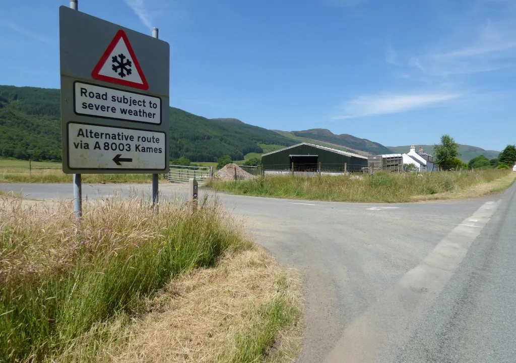 Severe weather warning sign