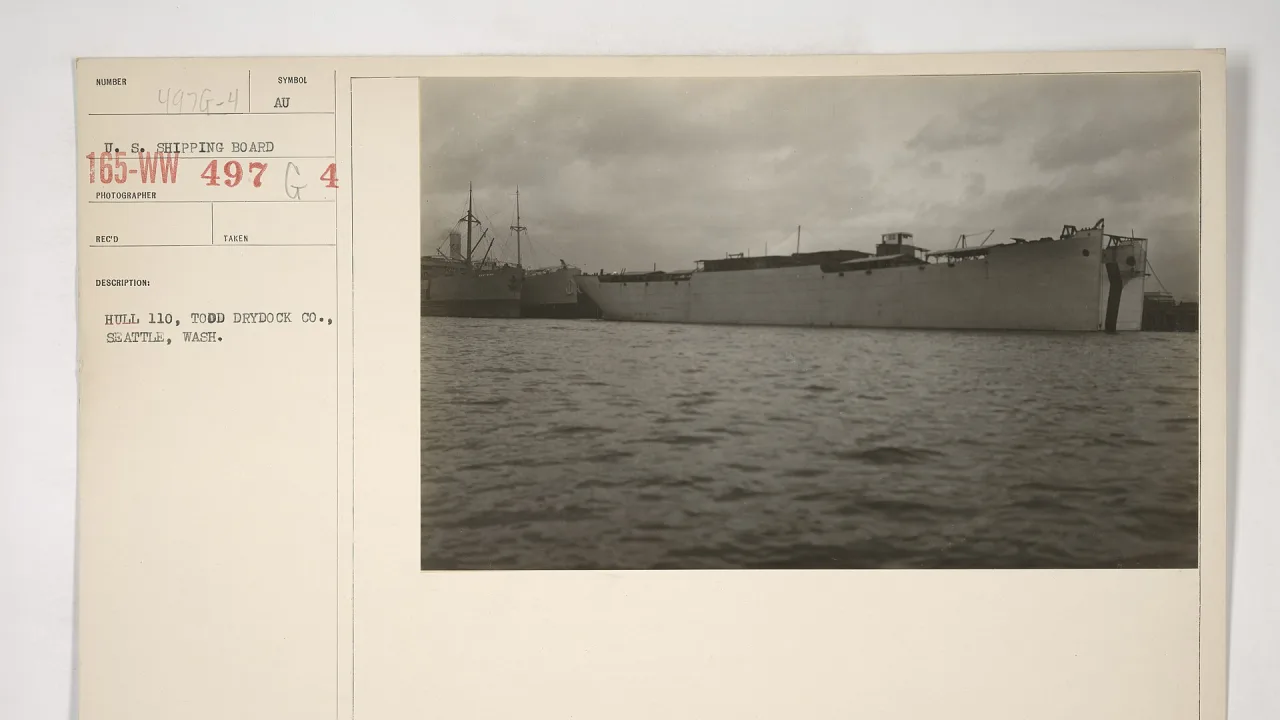 Ship Building - Steel - Todd Drydock And Construction Co., Tacoma, Wash. [165-WW-497G-4]