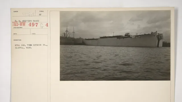 Ship Building - Steel - Todd Drydock And Construction Co., Tacoma, Wash. [165-WW-497G-4]