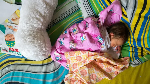 Sleeping baby. Baby's sleep. Moscow, Russia.