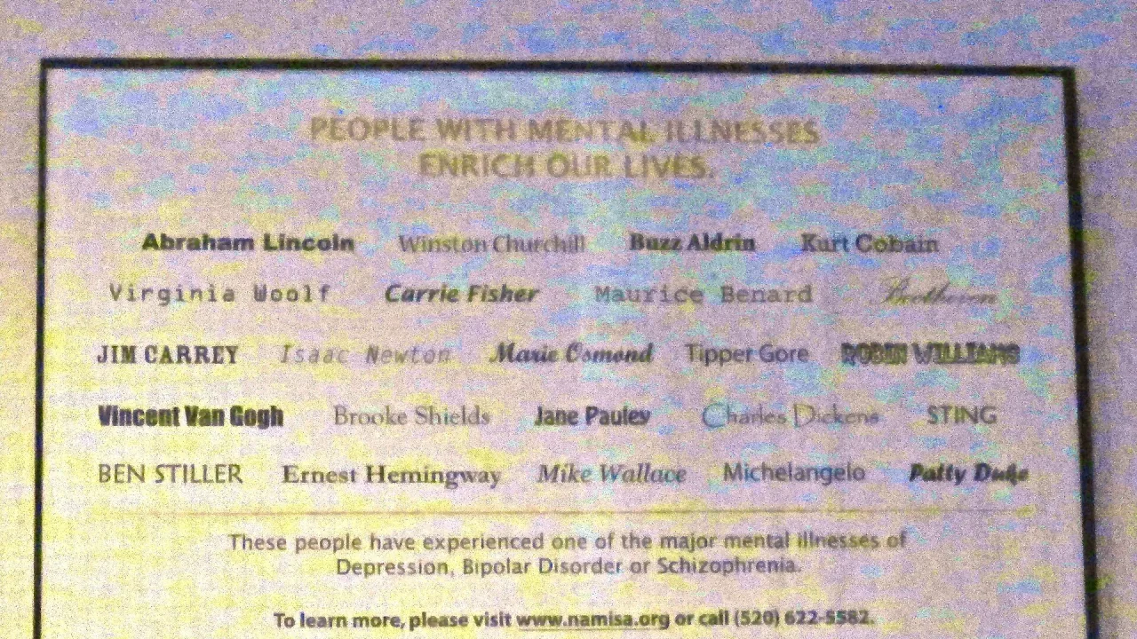 Some People With Severe Depression - People With Mental Illnesses Who Enrich Or Have Enriched Our Lives