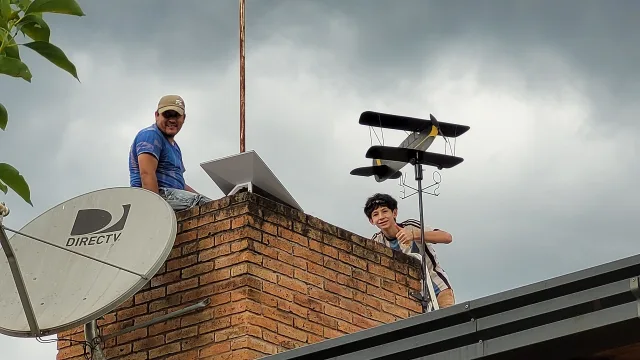 Starlink user terminal in Capioví, Misiones, Argentina.