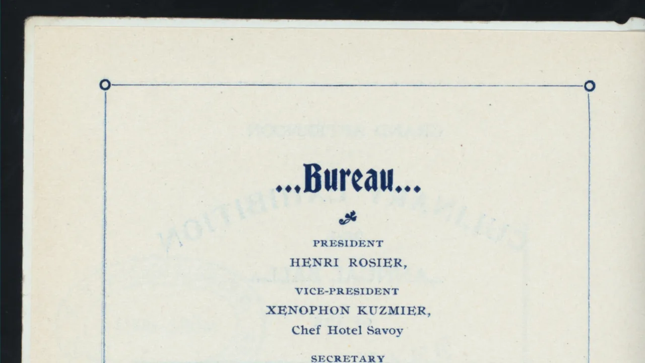 SUPPER AT CULINARY EXHIBITION (held by) SOCIETE CULINAIRE PHILANTHROPIQUE (at) "MADISON SQUARE GARDEN,(NY-)" (OTHER (ARENA);…