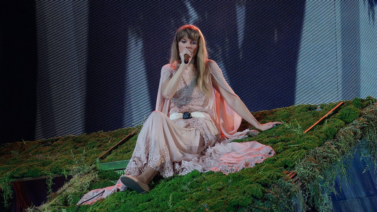 Taylor Swift performs during the Eras Tour in Arlington, Texas, in 2023.
