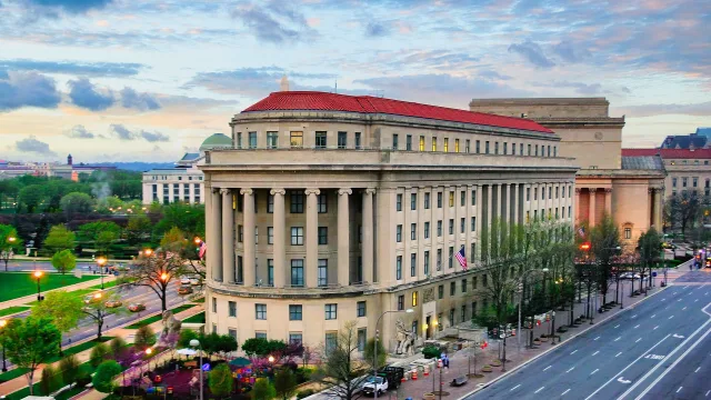 The Apex Building, headquarters of the Federal Trade Commission, on Constitution Avenue and 7th Streets in Washington, D.C