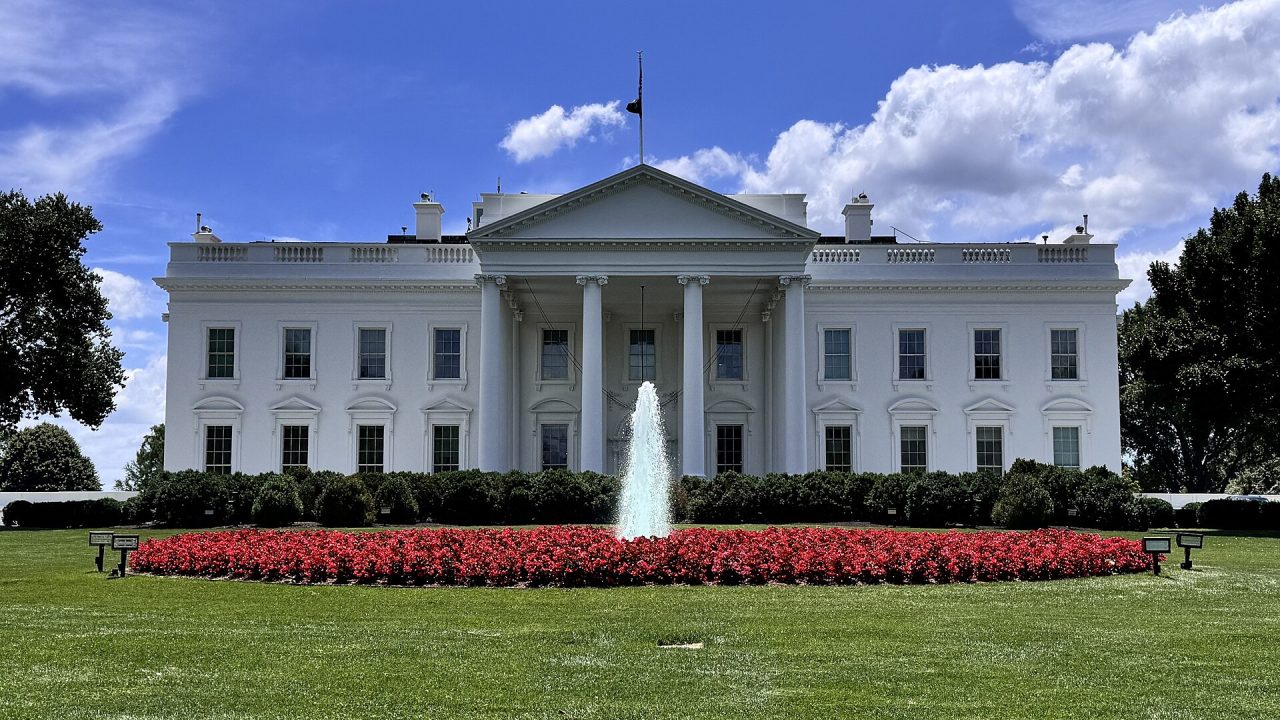 The north side of the White House, seen from Lafayette Square in Washington, on June 20, 2024.