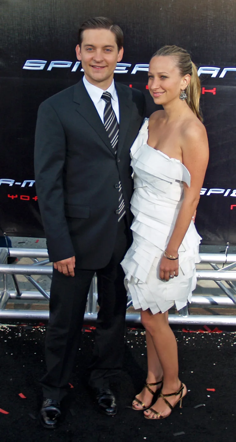 American actors Tobey Maguire and his wife Jennifer Meyer at the premiere of Spider-Man 3 in Queens, New York.