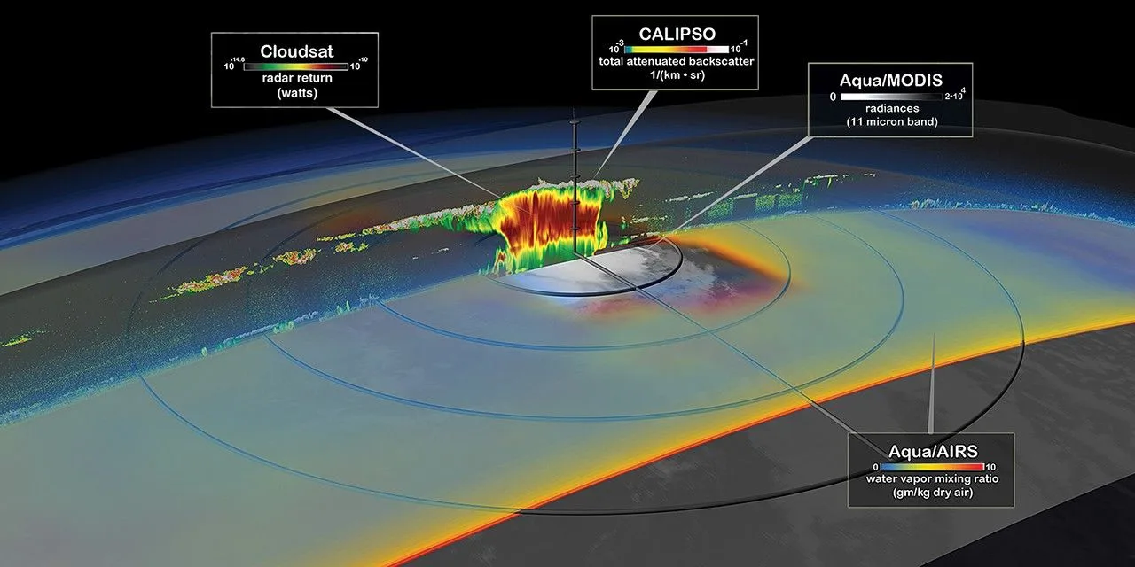 Tropical Storm Debby by the Aqua, CloudSat, and CALIPSO satellites