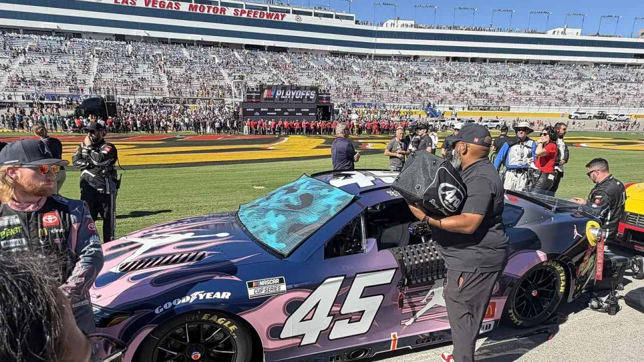 A photo of Tyler Reddick's car at the 2025 South Point 400.