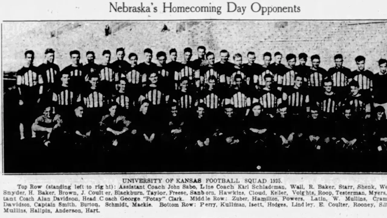 University of Kansas football squad, 1925