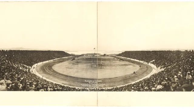 University of Washington versus Dartmouth College football game at Husky stadium, Seattle, November 27, 1920