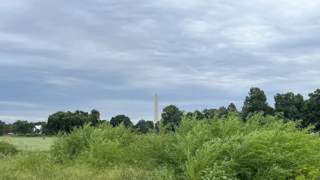 A view of the Washington Monument from East Potomac Golf Links.