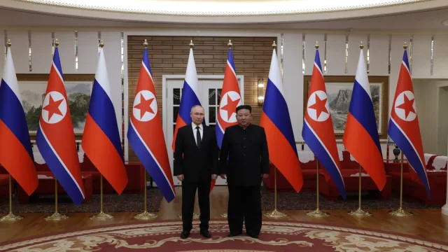 Vladimir Putin has arrived in Pyongyang on a friendly state visit at the invitation of Kim Jong-un.
