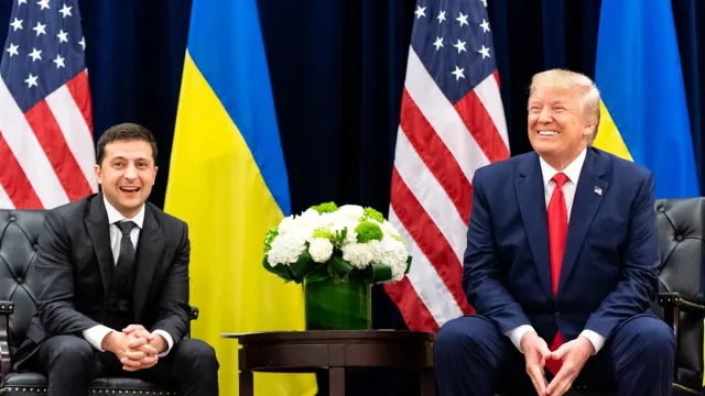 President Donald J. Trump participates in a bilateral meeting with Ukraine President Volodymyr Zelensky Wednesday, Sept.