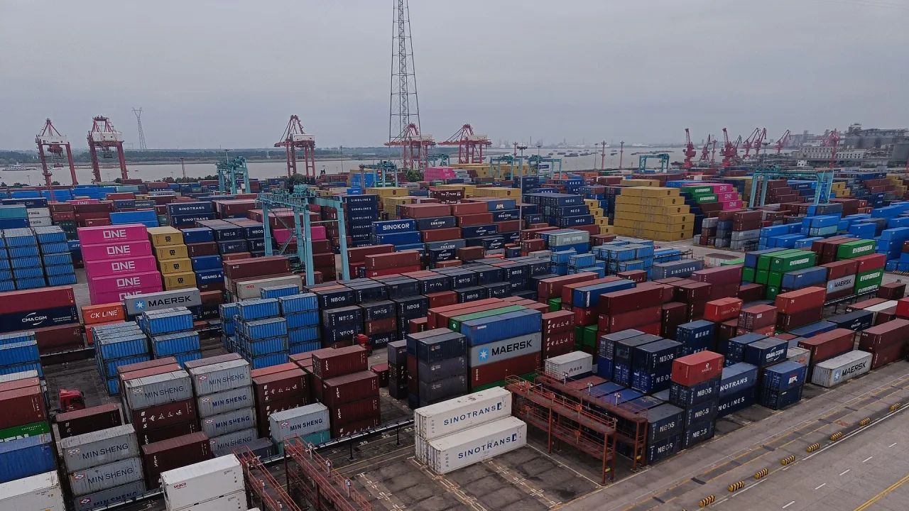 Zhangjiagang Container Terminal, this photo was taken from the roof of the office.