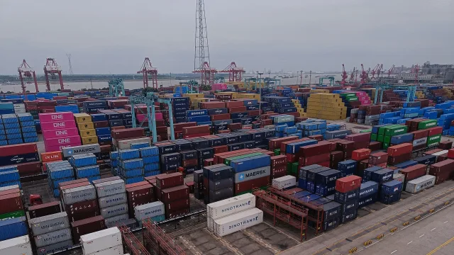 Zhangjiagang Container Terminal, this photo was taken from the roof of the office.